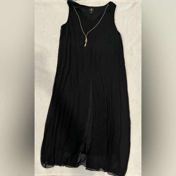 Black XXL JM Collection Maxi Dress With Removable Necklace New with Tags - Picture 4 of 9